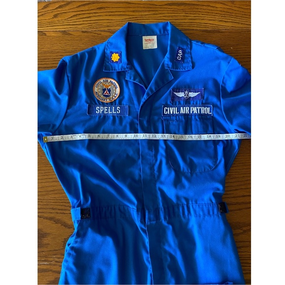 Vintage Captain Flight Suit Coveralls in Blue with Patches - Short Sleeved - L - Picture 7 of 10